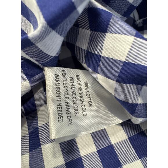 NEW UNTUCKit Women's Belleza Button Up Shirt 14 Blue White Gingham Check NWT - Picture 5 of 9